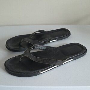 UGG | Men's Seaside Leather Flip Flop Sandals Black Sz 10